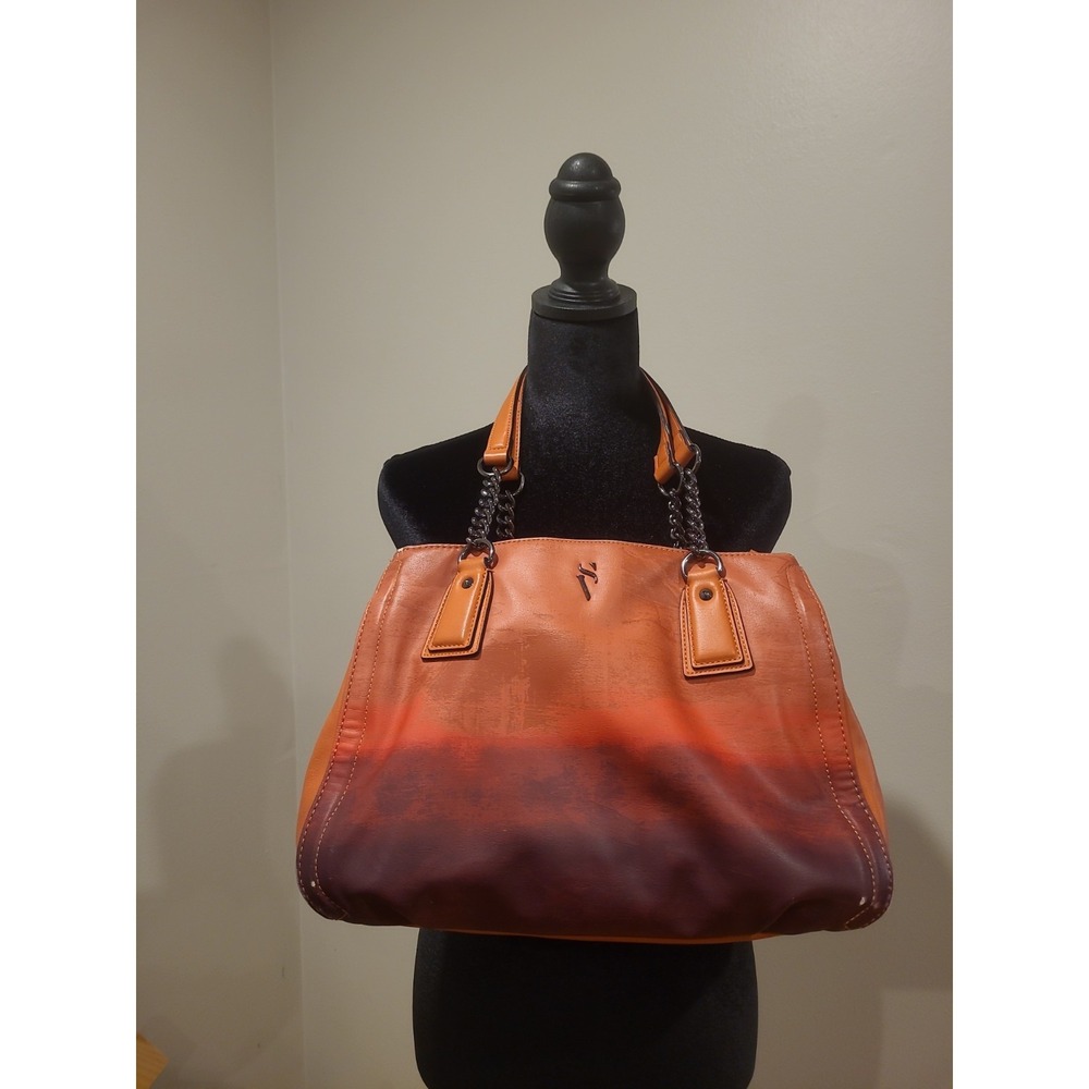 Simply Vera | Vera Wang Orange Ombre Shoulder bag Chain Strap Multi Zip Pockets